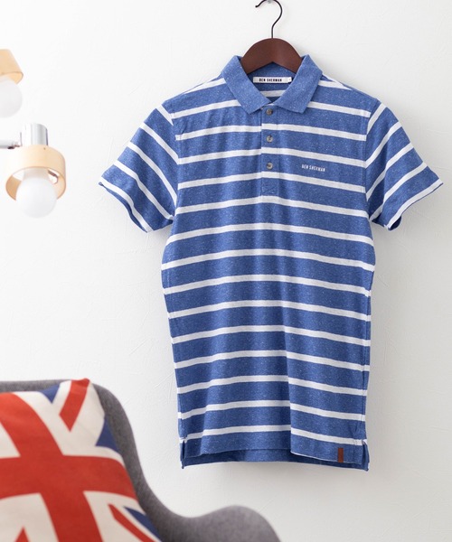 Ben Sherman(ベンシャーマン)の「ボーダーポロシャツ(ポロシャツ・メンズ・ブルー/ホワイト・LARGE/X-SMALL/SMALL)」の2枚目の写真
