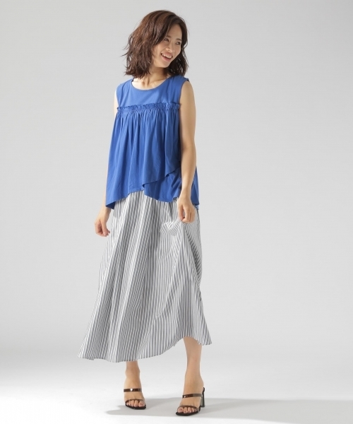 BAYFLOW（ベイフロー）の「GOOD PRICE／フリルノースリーブトップス（Tシャツ/カットソー・レディース・ネイビー/ブルー/グリーン・SMALL/MEDIUM）」の6枚目の写真