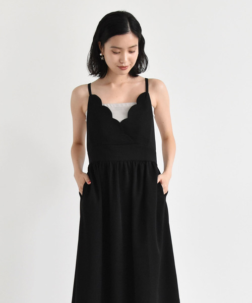 kaene（カエン）の「スカラップ ジャンバースカート（ドレス・レディース・ブラック/ピンク系その他・40/38/36）」の6枚目の写真