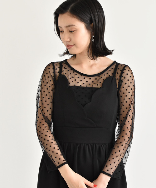 kaene（カエン）の「スカラップ ジャンバースカート（ドレス・レディース・ブラック/ピンク系その他・40/38/36）」の11枚目の写真