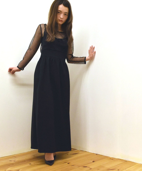 kaene（カエン）の「スカラップ ジャンバースカート（ドレス・レディース・ブラック/ピンク系その他・40/38/36）」の15枚目の写真