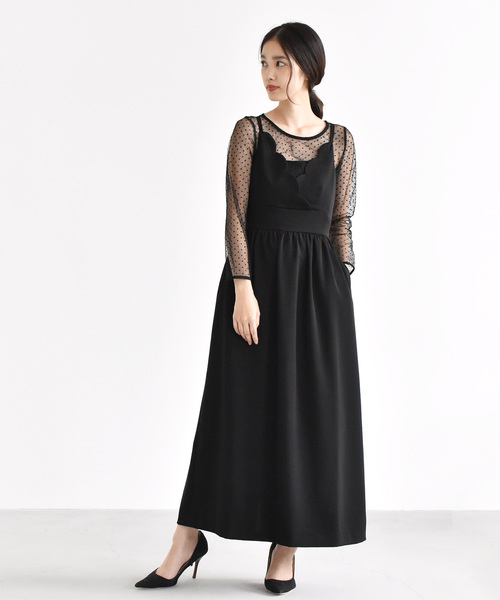 kaene（カエン）の「スカラップ ジャンバースカート（ドレス・レディース・ブラック/ピンク系その他・40/38/36）」の21枚目の写真