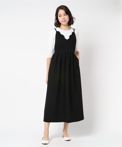 kaene（カエン）の「スカラップ ジャンバースカート（ドレス・レディース・ブラック/ピンク系その他・40/38/36）」の18枚目の写真