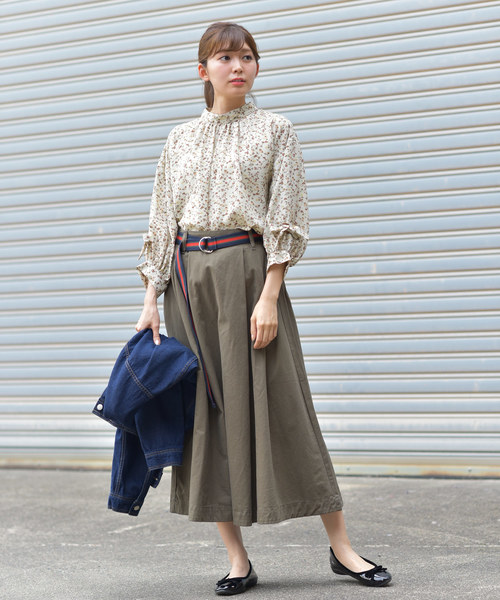 rps（アールピーエス）の「ラインベルト付フレアースカート（スカート・レディース・ブラック/インディゴブルー/ブルー/カーキブラウン・M）」の5枚目の写真