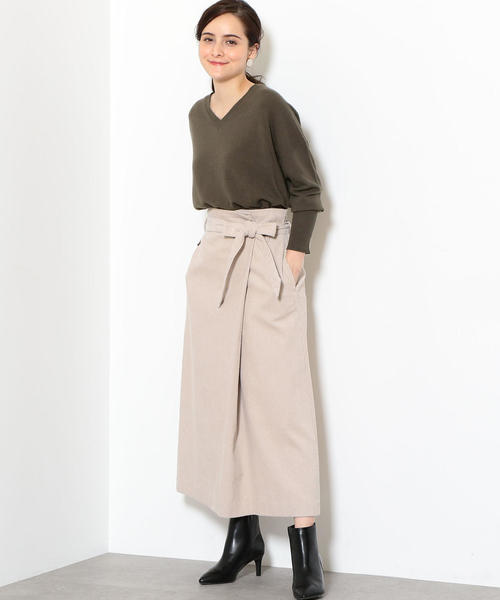 green label relaxing（グリーンレーベルリラクシング）の「[WEB限定] NFC W/RY/N ドルマン Vネック ニット（ニット/セーター・レディース・グレー/ブラック/オリーブ/オレンジ/パープル・40/42/36/38）」の9枚目の写真