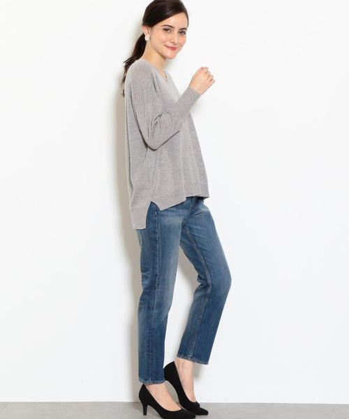 green label relaxing（グリーンレーベルリラクシング）の「[WEB限定] NFC W/RY/N ドルマン Vネック ニット（ニット/セーター・レディース・グレー/ブラック/オリーブ/オレンジ/パープル・40/42/36/38）」の16枚目の写真