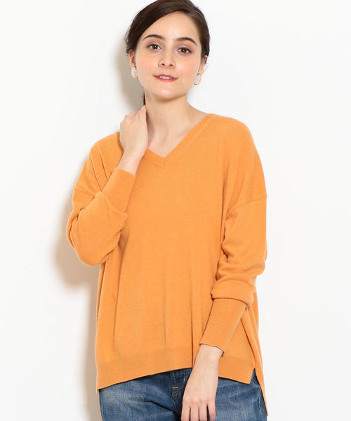 green label relaxing（グリーンレーベルリラクシング）の「[WEB限定] NFC W/RY/N ドルマン Vネック ニット（ニット/セーター・レディース・グレー/ブラック/オリーブ/オレンジ/パープル・40/42/36/38）」の18枚目の写真
