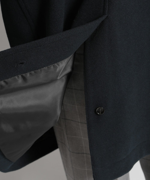 niko and...（ニコアンド）の「ケープメリノステンカラコート（ステンカラーコート・メンズ・チャコール/ネイビー/ブラウン・MEDIUM/LARGE）」の5枚目の写真