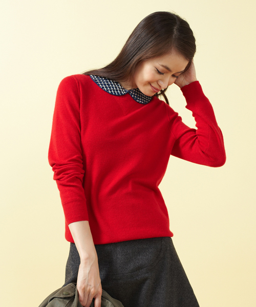 UNITED ARROWS(ユナイテッドアローズ)の「UAG カシミヤ ニット(mg1312uC)(ニット/セーター・レディース・ライトグレー/グレー/レッド/オフホワイト/ダークグレー/ネイビー・フリー)」の6枚目の写真