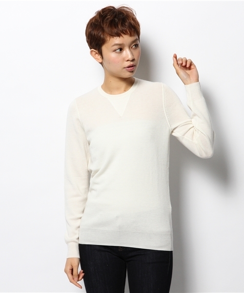 UNITED ARROWS(ユナイテッドアローズ)の「UAG カシミヤ ニット(mg1312uC)(ニット/セーター・レディース・ライトグレー/グレー/レッド/オフホワイト/ダークグレー/ネイビー・フリー)」の2枚目の写真