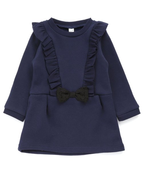 apres les cours（アプレレクール）の「裏シャギーワンピース（ワンピース・キッズ・グレー/ネイビー/ピンク・100/110/80/90/140/120/130）」の2枚目の写真