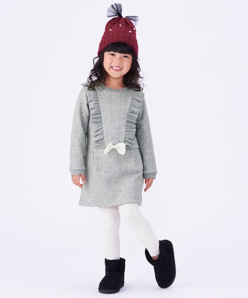 apres les cours（アプレレクール）の「裏シャギーワンピース（ワンピース・キッズ・グレー/ネイビー/ピンク・100/110/80/90/140/120/130）」の12枚目の写真