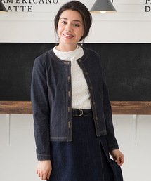 Petit Honfleur | デニムノーカラージャケット(デニムジャケット)