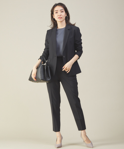 qualite（カリテ）の「2WAYストレッチジャケット（テーラードジャケット・レディース・ブラック/ベージュ・40/38/36）」の8枚目の写真