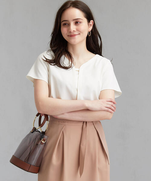 美品 グリーンレーベルリラクシング プリーツキリカエフレンスリーブ 