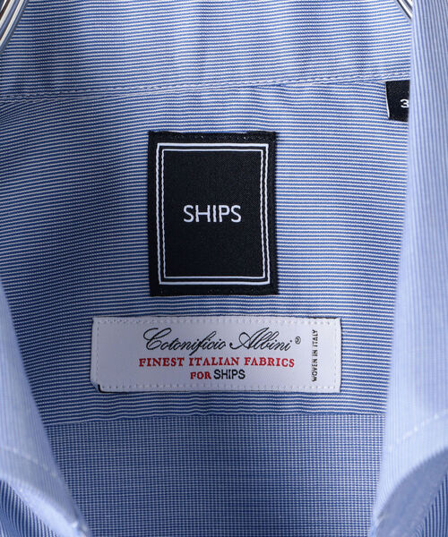 SHIPS（シップス）の「SD:【テレワーク対応可能】ALBINI社製生地 ホリゾンタルカラーシャツ(ブルー)（シャツ/ブラウス・メンズ・ブルー・38/39/37/40）」の4枚目の写真