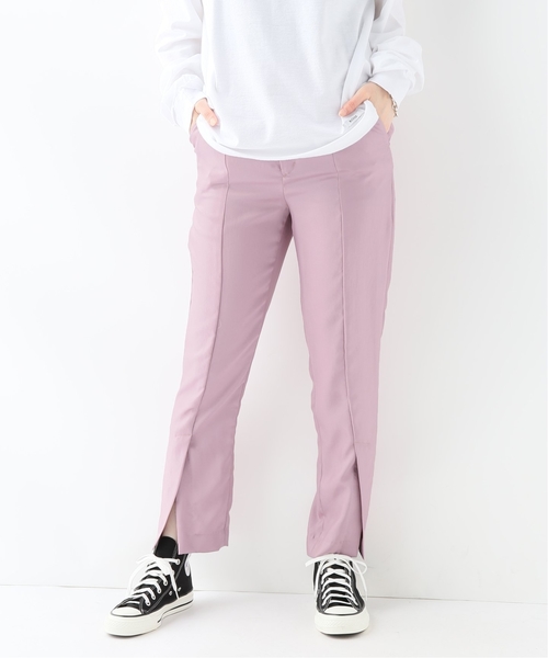 CITYSHOP(シティーショップ)の「サテンツイルスリットパンツ(その他パンツ・レディース・ブラック/ピンク系その他・38/36)」の2枚目の写真