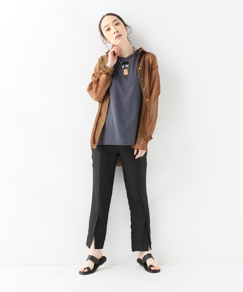 CITYSHOP(シティーショップ)の「サテンツイルスリットパンツ(その他パンツ・レディース・ブラック/ピンク系その他・38/36)」の3枚目の写真