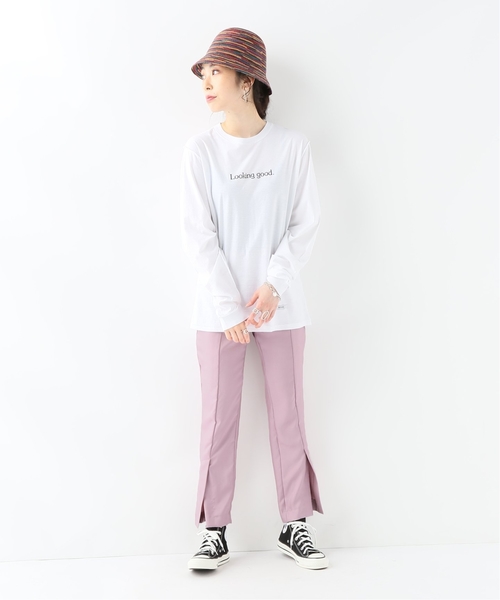 CITYSHOP(シティーショップ)の「サテンツイルスリットパンツ(その他パンツ・レディース・ブラック/ピンク系その他・38/36)」の4枚目の写真