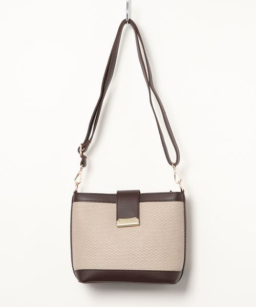KOBE LETTUCE(コウベレタス)の「フロント金具配色ショルダーバッグ(ショルダーバッグ・レディース・ベージュ/ブラウン/ブラック・FREE)」の6枚目の写真