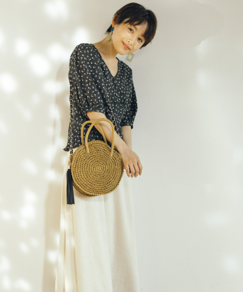 Heather（ヘザー）の「高橋愛コラボハナガラブラウス　847825（シャツ/ブラウス・レディース・ホワイト系その他/ブラック系その他/レッド系その他・FREE）」の7枚目の写真