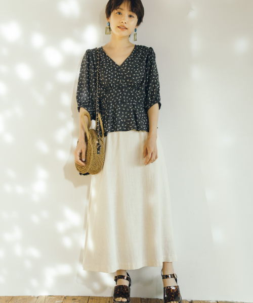 Heather（ヘザー）の「高橋愛コラボハナガラブラウス　847825（シャツ/ブラウス・レディース・ホワイト系その他/ブラック系その他/レッド系その他・FREE）」の8枚目の写真