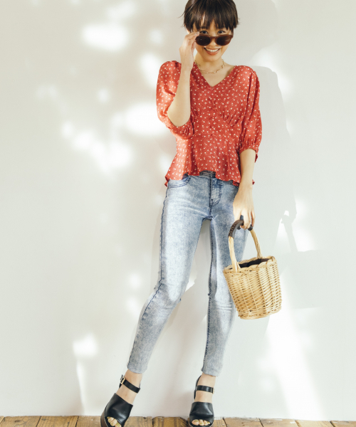 Heather（ヘザー）の「高橋愛コラボハナガラブラウス　847825（シャツ/ブラウス・レディース・ホワイト系その他/ブラック系その他/レッド系その他・FREE）」の9枚目の写真