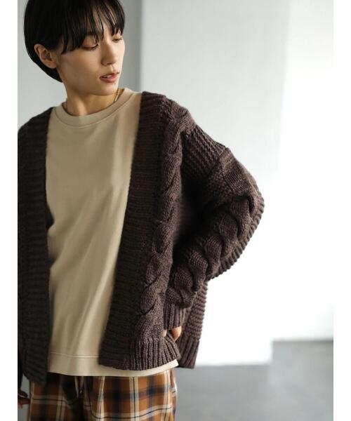 AMERICAN HOLIC(アメリカンホリック)の「ケーブルニットショートカーディガン *(カーディガン/ボレロ・レディース・ブラウン/アイボリー/ベージュ系その他2・FREE)」の18枚目の写真