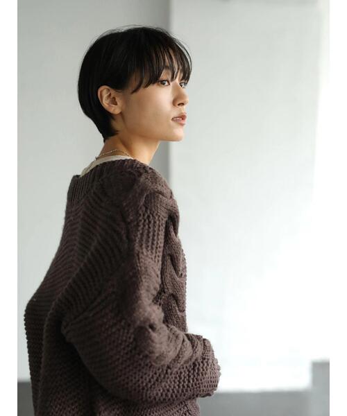 AMERICAN HOLIC(アメリカンホリック)の「ケーブルニットショートカーディガン *(カーディガン/ボレロ・レディース・ブラウン/アイボリー/ベージュ系その他2・FREE)」の19枚目の写真