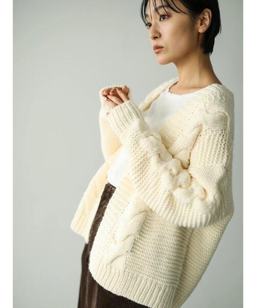 AMERICAN HOLIC(アメリカンホリック)の「ケーブルニットショートカーディガン *(カーディガン/ボレロ・レディース・ブラウン/アイボリー/ベージュ系その他2・FREE)」の20枚目の写真