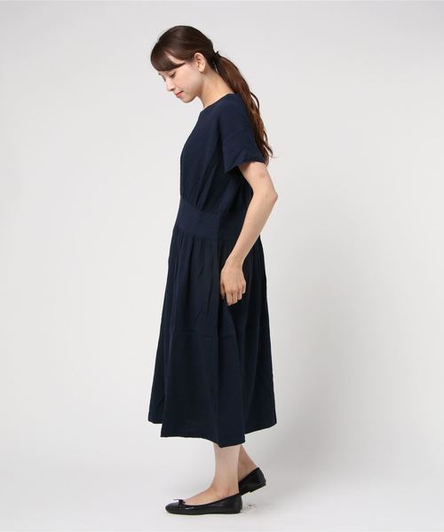 MashuKashu（マシュカシュ）の「ウエスト切替ワンピース（ワンピース・レディース・ネイビー/オフホワイト/グリーン・フリー）」の4枚目の写真