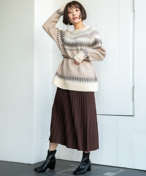 VANNIE U(ヴァニーユー)の「VANNIE U ノルディック柄プニプニット(ニット/セーター・レディース・ベージュ/グレー・FREE)」の13枚目の写真