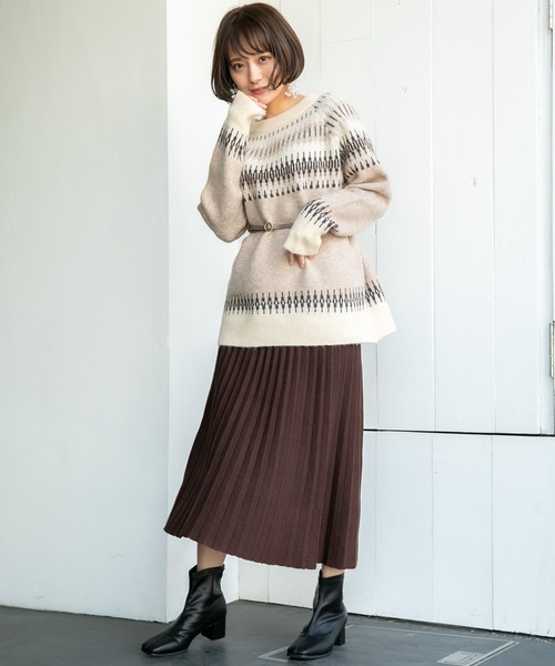 VANNIE U(ヴァニーユー)の「VANNIE U ノルディック柄プニプニット(ニット/セーター・レディース・ベージュ/グレー・FREE)」の15枚目の写真
