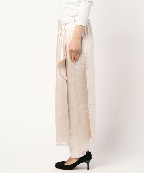 STYLEBLOCK（スタイルブロック）の「ヴィンテージサテンラップスカートレイヤードパンツ（その他パンツ・レディース・アイボリー/ラベンダー/ブラウン/ベージュ/カーキ・M）」の6枚目の写真
