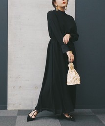 kaene | パールボタン シフォンマキシワンピース(ドレス)