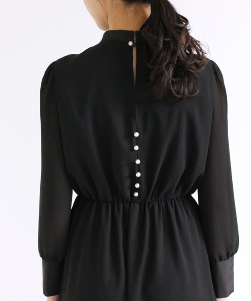 kaene（カエン）の「パールボタン シフォンマキシワンピース（ドレス・レディース・ブラウン/ブラック・38/36）」の16枚目の写真