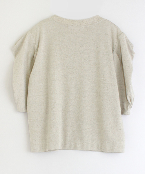 Audition(オーディション)の「M1344 リネンタックスリーブTシャツ(Tシャツ/カットソー・レディース・ナチュラル/ホワイト/ブラック・MEDIUM)」の5枚目の写真