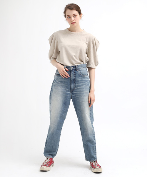 Audition(オーディション)の「M1344 リネンタックスリーブTシャツ(Tシャツ/カットソー・レディース・ナチュラル/ホワイト/ブラック・MEDIUM)」の7枚目の写真