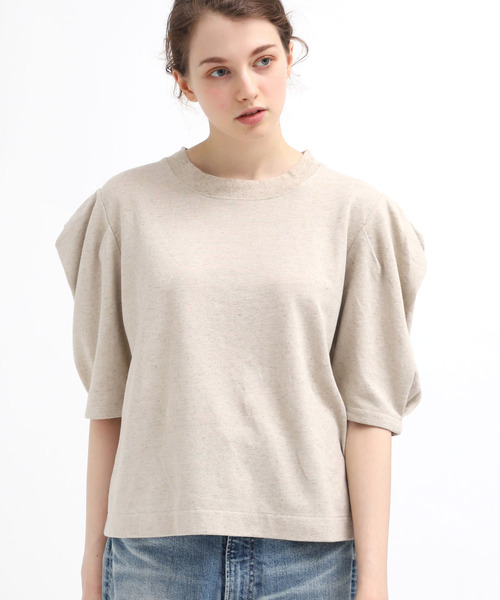 Audition(オーディション)の「M1344 リネンタックスリーブTシャツ(Tシャツ/カットソー・レディース・ナチュラル/ホワイト/ブラック・MEDIUM)」の15枚目の写真