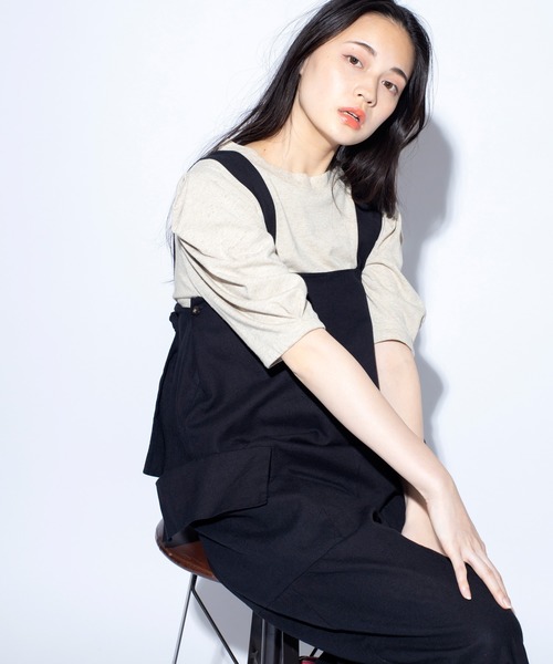 Audition(オーディション)の「M1344 リネンタックスリーブTシャツ(Tシャツ/カットソー・レディース・ナチュラル/ホワイト/ブラック・MEDIUM)」の17枚目の写真