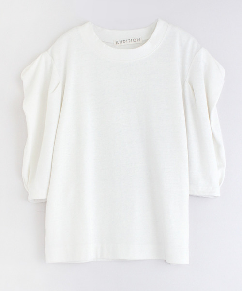 Audition(オーディション)の「M1344 リネンタックスリーブTシャツ(Tシャツ/カットソー・レディース・ナチュラル/ホワイト/ブラック・MEDIUM)」の18枚目の写真