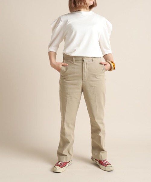 Audition(オーディション)の「M1344 リネンタックスリーブTシャツ(Tシャツ/カットソー・レディース・ナチュラル/ホワイト/ブラック・MEDIUM)」の21枚目の写真