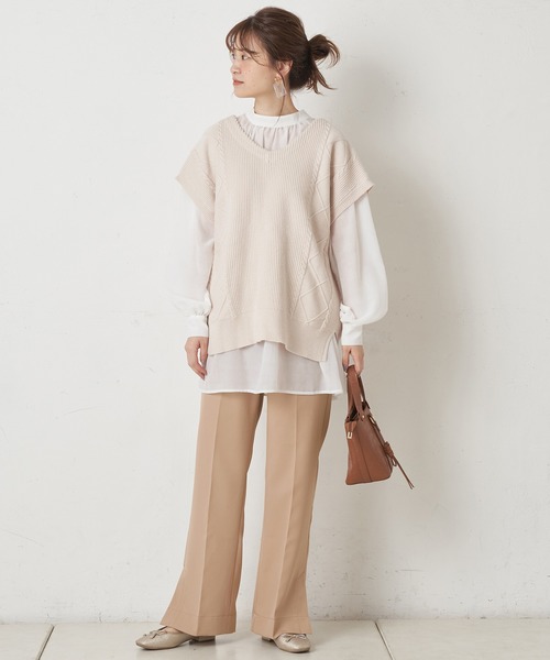 one after another NICE CLAUP(ワンアフターアナザーナイスクラップ)の「【WEB限定】カラースラックスパンツ(スラックス・レディース・アイボリー/ブラウン/ベージュ/ミント/ブルーグレー・SMALL/MEDIUM)」の22枚目の写真