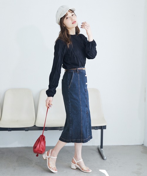 Heather(ヘザー)の「クリンクルリブカットプルオーバー 883715(Tシャツ/カットソー・レディース・ブラック/ベージュ/アイボリー・FREE)」の7枚目の写真