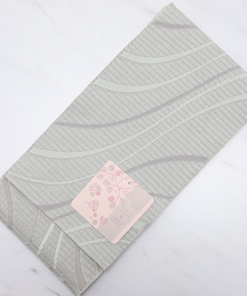 ゆかた館グレース（ユカタカングレース）の「平帯（和装小物・レディース・ブラック/パープル/ネイビー/グレー/レッド/サックスブルー/イエロー/ブルー/グリーン/クリーム/マスタード/ワインレッド/ラベンダー/ブルー系その他/ブルーグリーン/サーモンピンク/チェリーピンク/オフホワイト・FREE）」の4枚目の写真