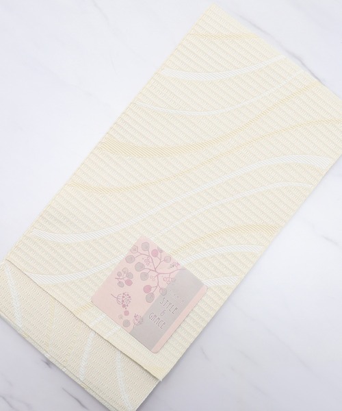 ゆかた館グレース（ユカタカングレース）の「平帯（和装小物・レディース・ブラック/パープル/ネイビー/グレー/レッド/サックスブルー/イエロー/ブルー/グリーン/クリーム/マスタード/ワインレッド/ラベンダー/ブルー系その他/ブルーグリーン/サーモンピンク/チェリーピンク/オフホワイト・FREE）」の2枚目の写真