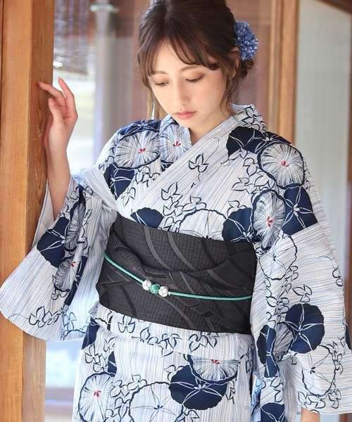 ゆかた館グレース（ユカタカングレース）の「平帯（和装小物・レディース・ブラック/パープル/ネイビー/グレー/レッド/サックスブルー/イエロー/ブルー/グリーン/クリーム/マスタード/ワインレッド/ラベンダー/ブルー系その他/ブルーグリーン/サーモンピンク/チェリーピンク/オフホワイト・FREE）」の19枚目の写真