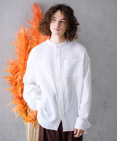 CASPER JOHN（キャスパージョン）の「Double Gauze Band Collar Shirts/ダブルガーゼバンドカラーシャツ