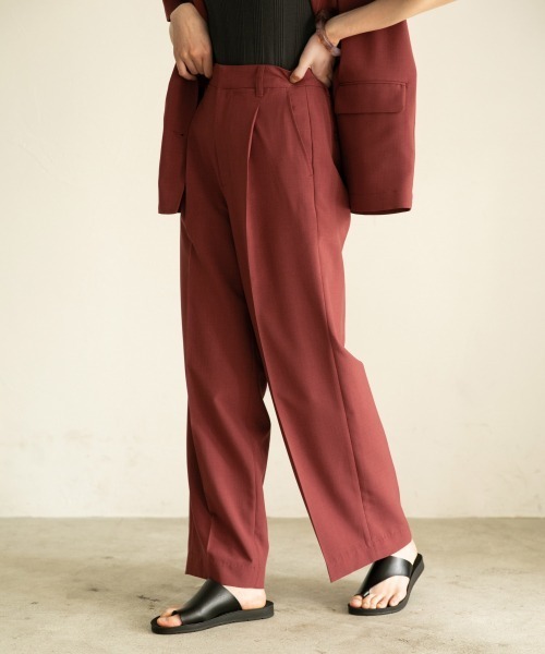 LOWRYS FARM（ローリーズファーム）の「リネンライクパンツ２　888404（その他パンツ・レディース・パープル/グレー/レッド/アイボリー・MEDIUM/LARGE）」の4枚目の写真