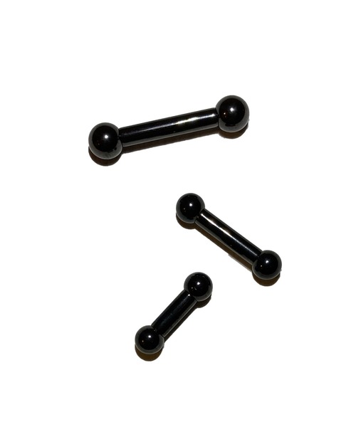 MORPH（モルフ）の「MORPH モルフ  バーベルボディーピアス 8ゲージ 8mm~16mm（ピアス（片耳用）・メンズ・ブラック・10/12/8/14/16）」の2枚目の写真